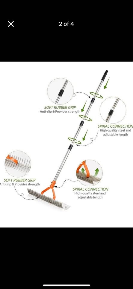 New 15 Inch Wide Dethatcher lawn Rake - photo 2