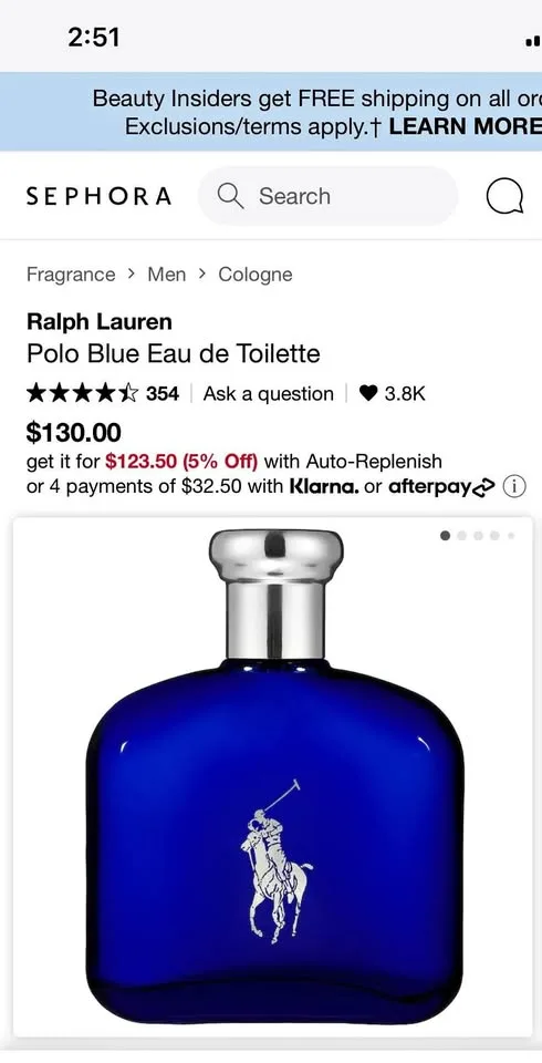 Polo Ralph Lauren Blue EDT 125ml Giftable - New thumbnail