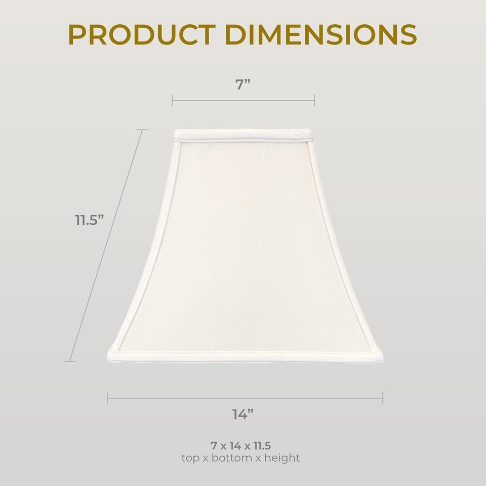 Royal Designs Square Bell Lamp Shade in White, 7 x 14 x 11.5 - photo 3