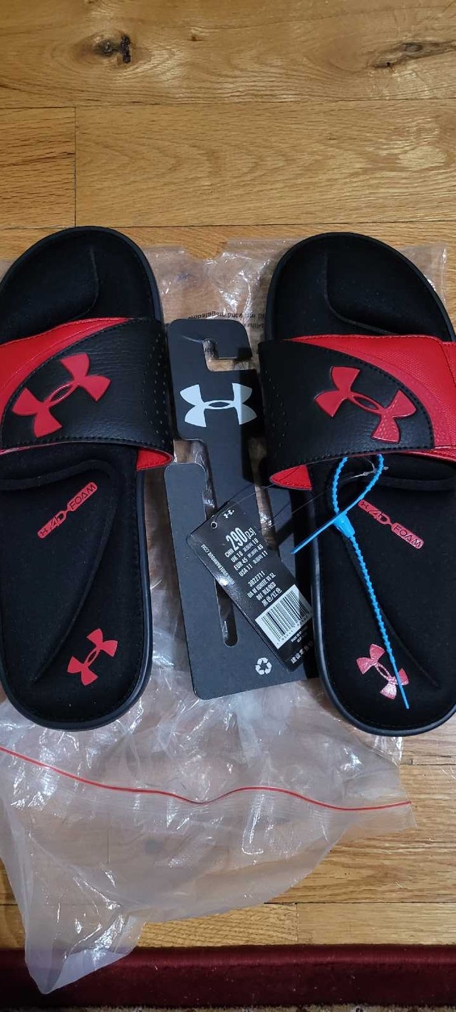NEW Under Armour Ignite Blk/Red Slides 11 w/tags ($80 value) - photo 2
