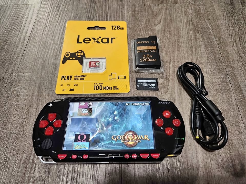 PSP 1000 – Custom Red & Black – Fully Loaded
