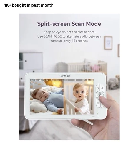 Comfyer 7 HD Baby Monitor w/ 2 Cameras - New - photo 3