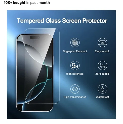 NEW’C 3-Pack Tempered Glass for iPhone 16 Pro Max - photo 4