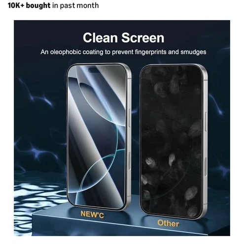 NEW’C 3-Pack Tempered Glass for iPhone 16 Pro Max - photo 5