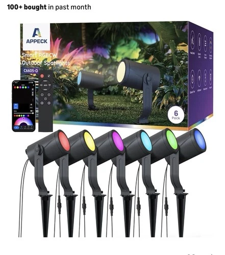 APPECK Smart RGBCW Outdoor Spotlights 6-Pack – Open Box