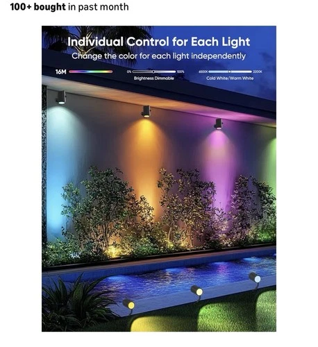 APPECK Smart RGBCW Outdoor Spotlights 6-Pack – Open Box - photo 3