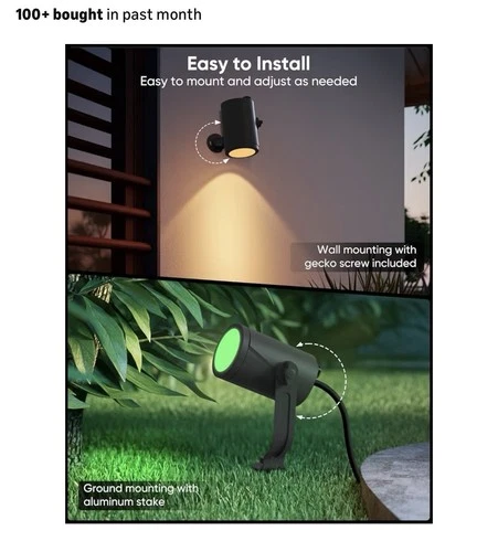 APPECK Smart RGBCW Outdoor Spotlights 6-Pack – Open Box - photo 5