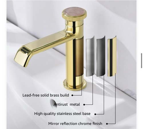 Gold Bathroom Faucet – Modern Luxury Brass Tap