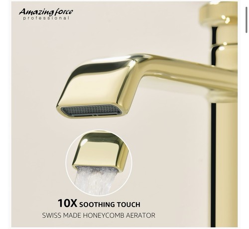 Gold Bathroom Faucet – Modern Luxury Brass Tap - photo 5