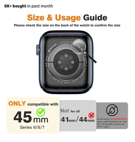 45mm Case Cover for Apple Watch Series 9 8 7 - photo 3