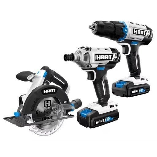 HART 20V 3-TOOL COMBO KIT 2.0Ah Lithium-Ion Batteries