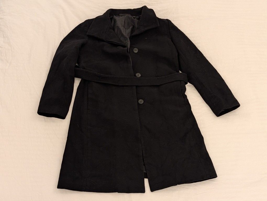 Uniqlo Women's Black Trench Coat Size Small