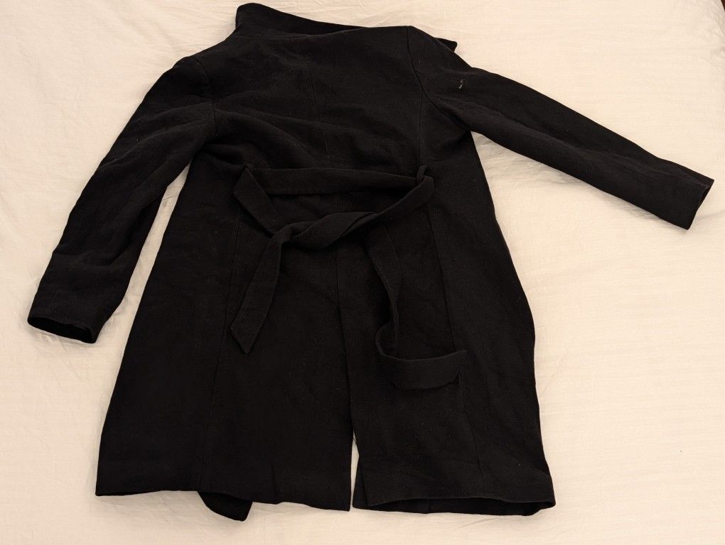 Uniqlo Women's Black Trench Coat Size Small - photo 2