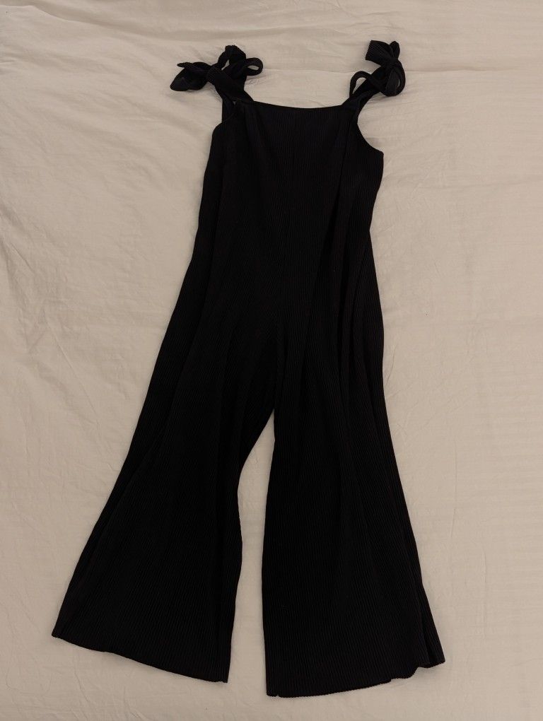 Topshop Women's Black Jumpsuit With Shoulder Ties Size 4-6