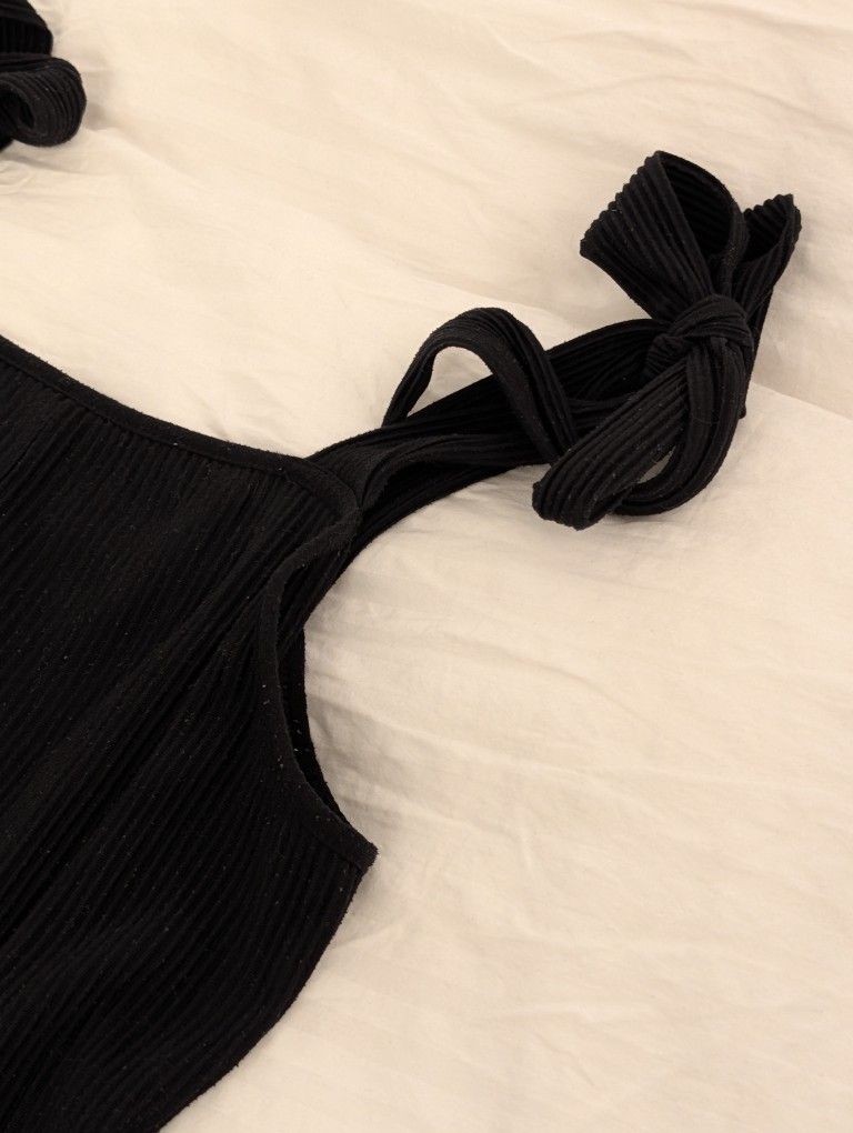Topshop Women's Black Jumpsuit With Shoulder Ties Size 4-6 - photo 2