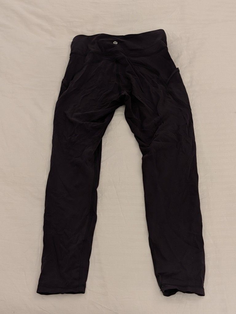 Women's Lululemon Black Leggings With Pockets Size 6