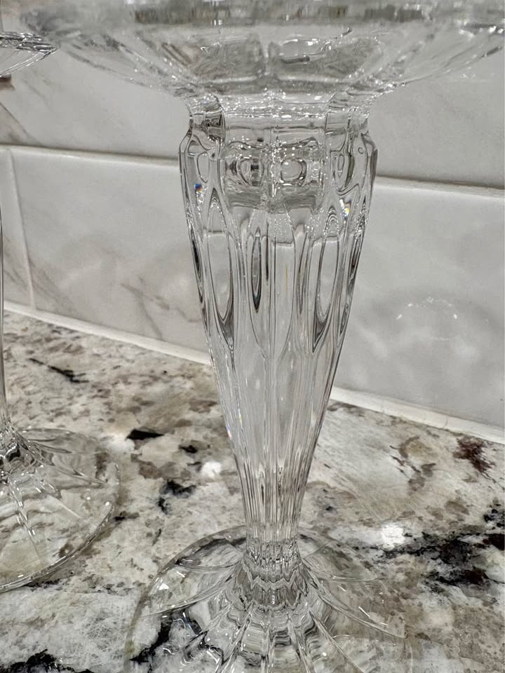 Candlestick Holders - Cut Glass - Crystal? - Pair - photo 4