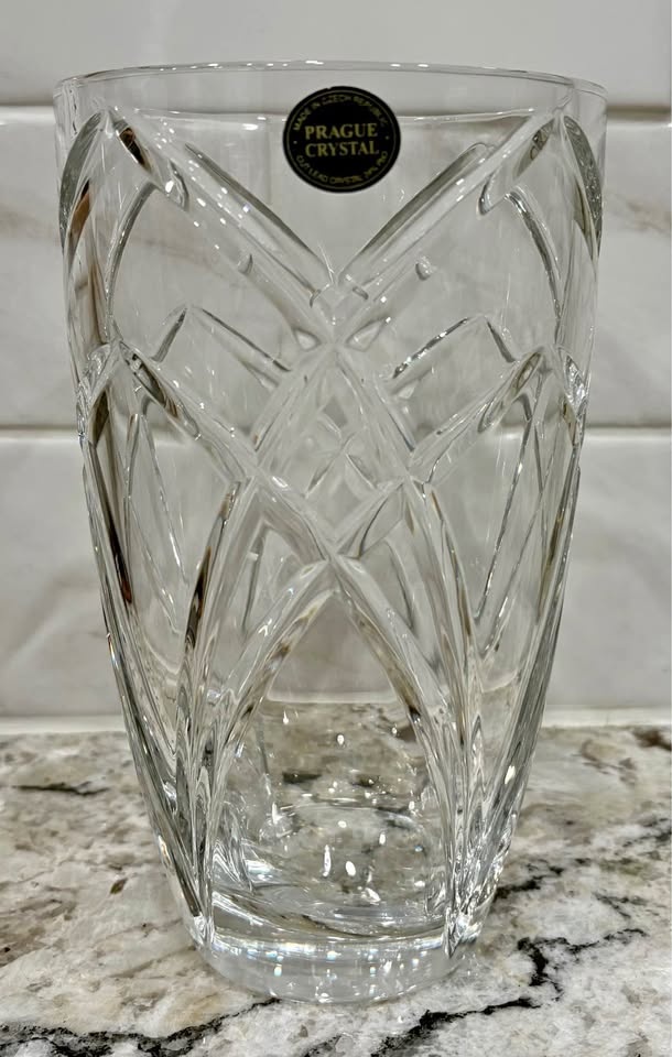 Cut Lead Crystal Vase - Prague Crystal - Large