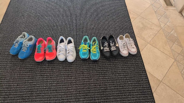 Bundle of Nike, Adidas, converse, asics shoes size 6