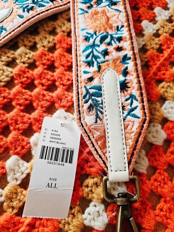 Brand New Anthropologie Floral Embroidered Bag Strap Madeline Bo - photo 3