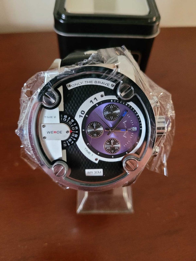 Dual Time Zone Purple Weide Diesel Men’s Watch - photo 2