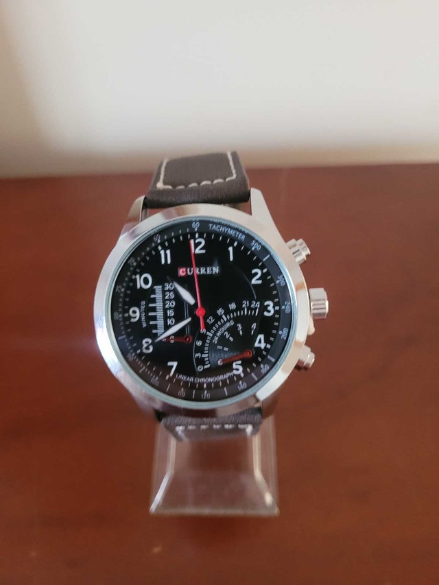 Brand New Curren Black and Silver Chronograph Men's Watch
