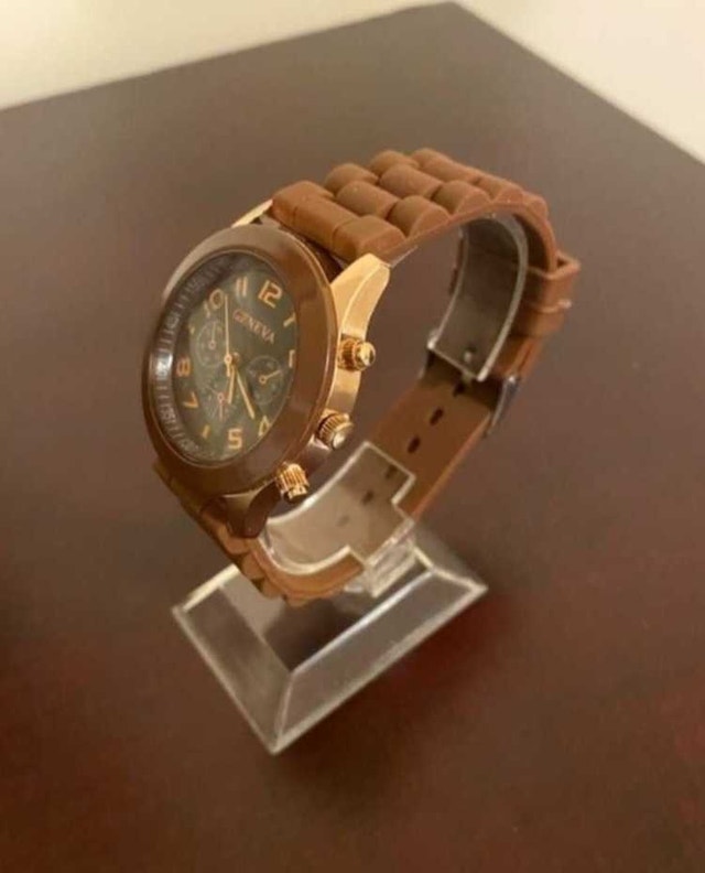 Geneva Chocolate Brown Watch with Gold Accents - photo 2
