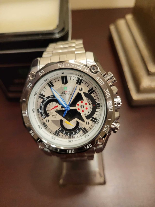New Silver Weide Sport Men's Fashion watch with Box - photo 2
