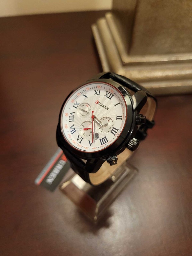 Brand New Curren Black and White Chronograph Men's Watch - photo 2