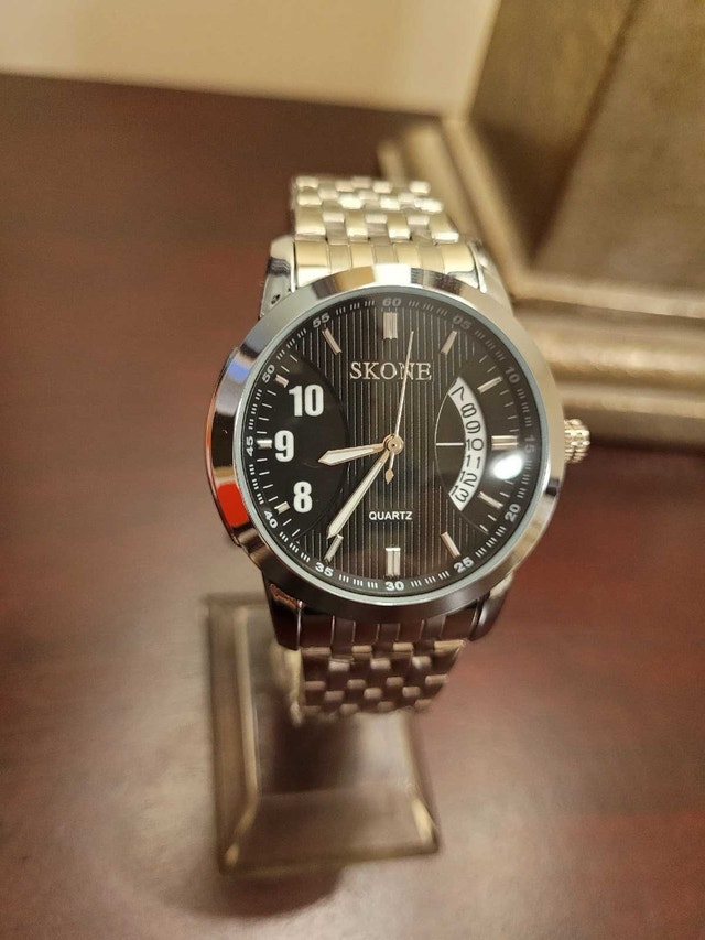 Brand New Skone Silver and Black Quartz Men's Watch - photo 2