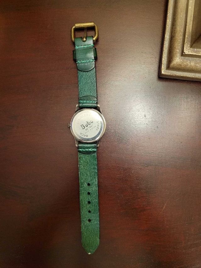 Vintage Style Unisex Watch with Green Leather Strap - photo 5