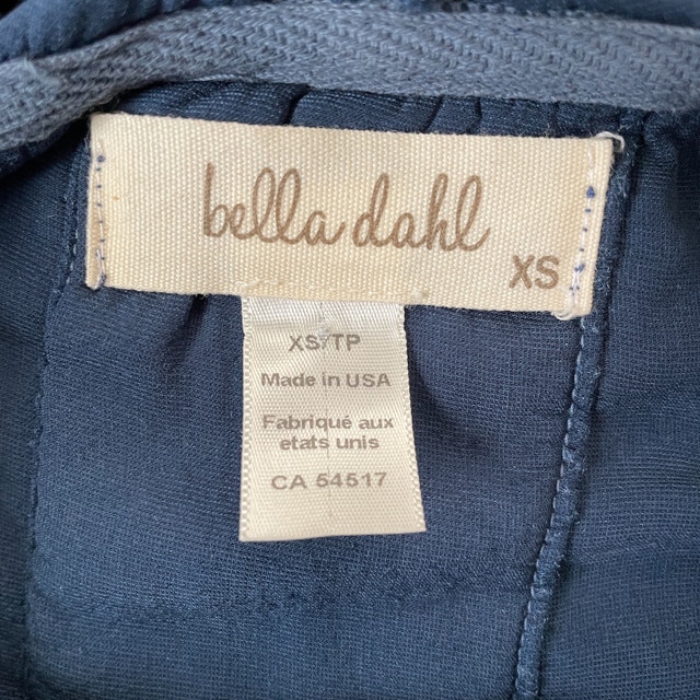 Bella Dahl Navy Blue Velvet Velour Cropped Hoodie Top-XS - photo 4