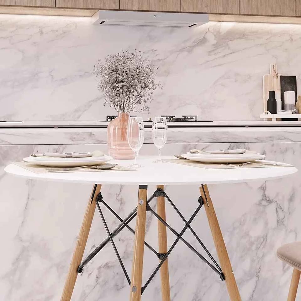 Minimalist Modern Round kitchen table with 2 chairs - photo 4