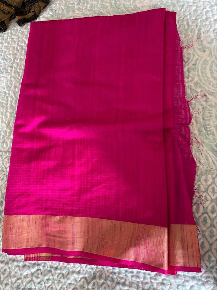 Magenta sari with blouse - photo 2