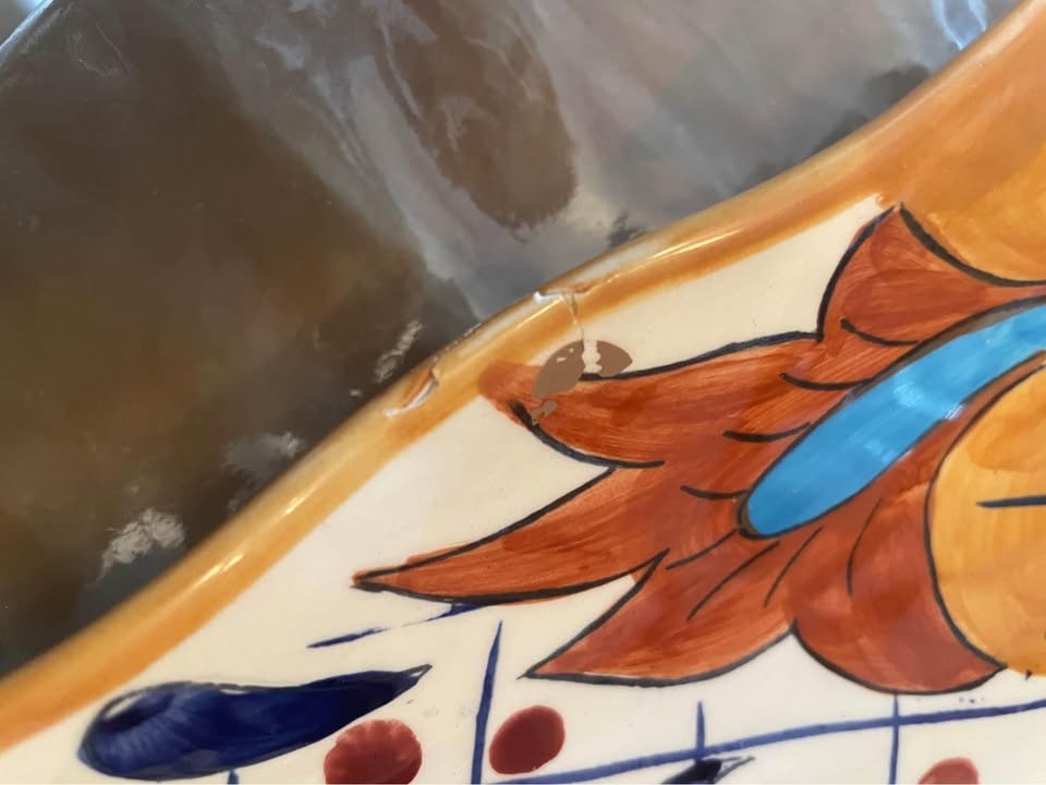 Hand painted square dish - photo 3
