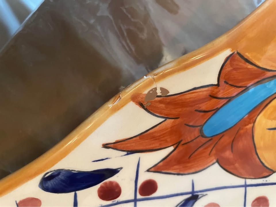 Hand painted square dish - photo 4