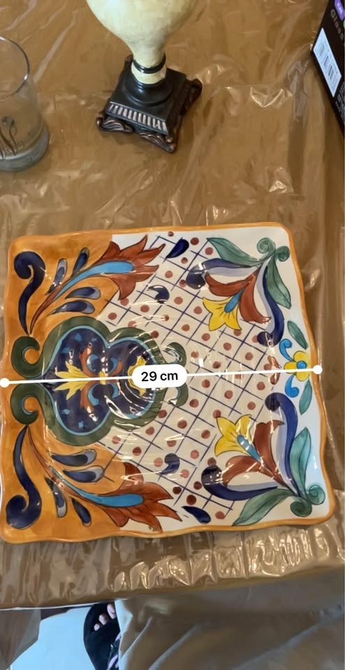 Hand painted square dish - photo 5