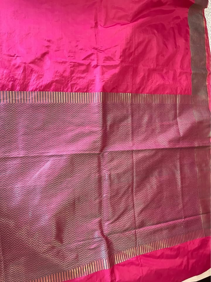 Magenta sari with blouse - photo 2