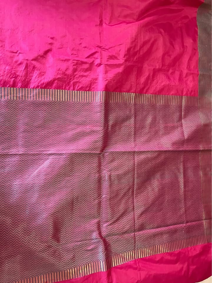 Magenta sari with blouse - photo 3