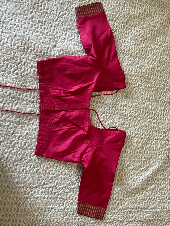 Magenta sari with blouse - photo 4