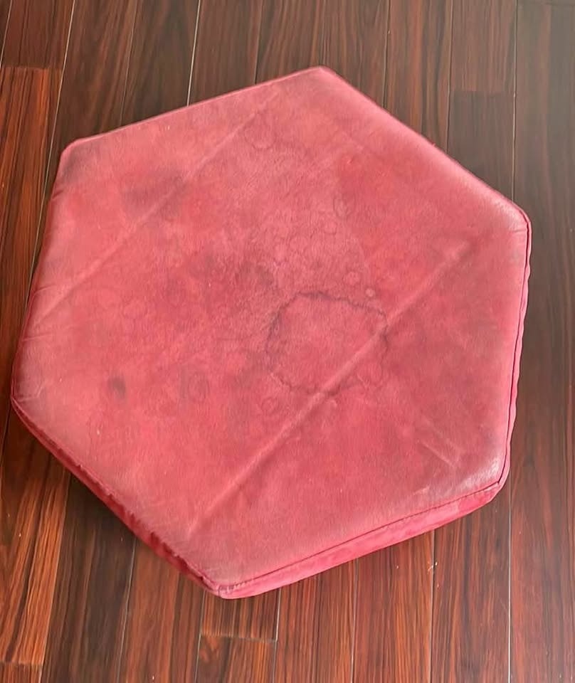 Red ottoman set of 2