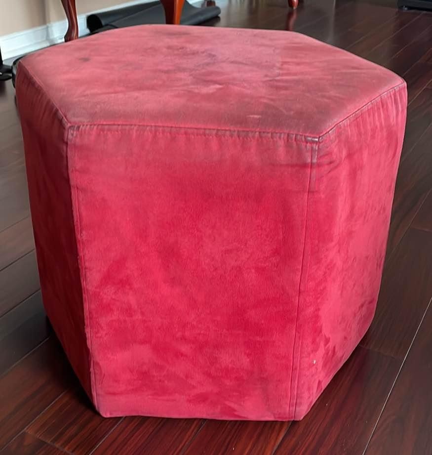 Red ottoman set of 2 - photo 2
