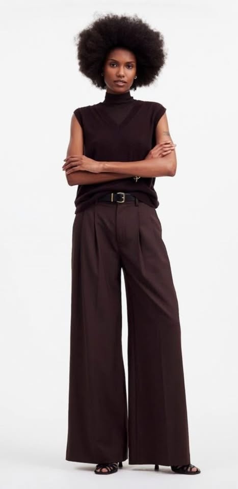 Made well The Harlow Superwide-Leg Trouser - Color: dark carob S - photo 2