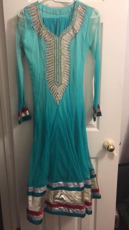 Beautiful aquamarine salwar kameez - photo 2