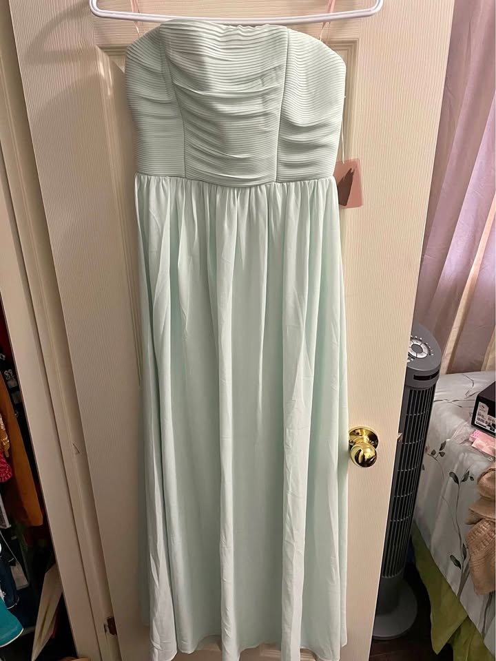 Mint chiffon gown