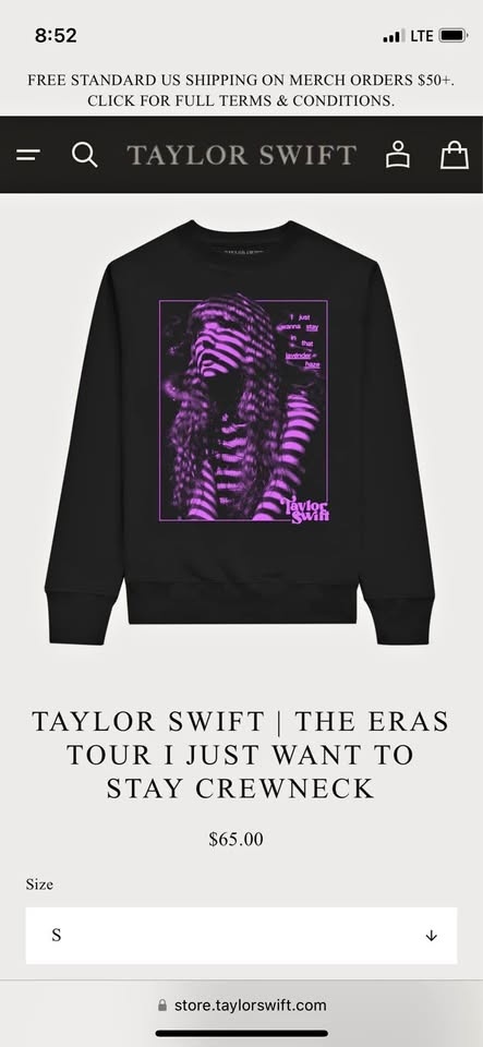 TAYLOR SWIFT | THE ERAS TOUR I JUST WANT TO STAY CREWNECK