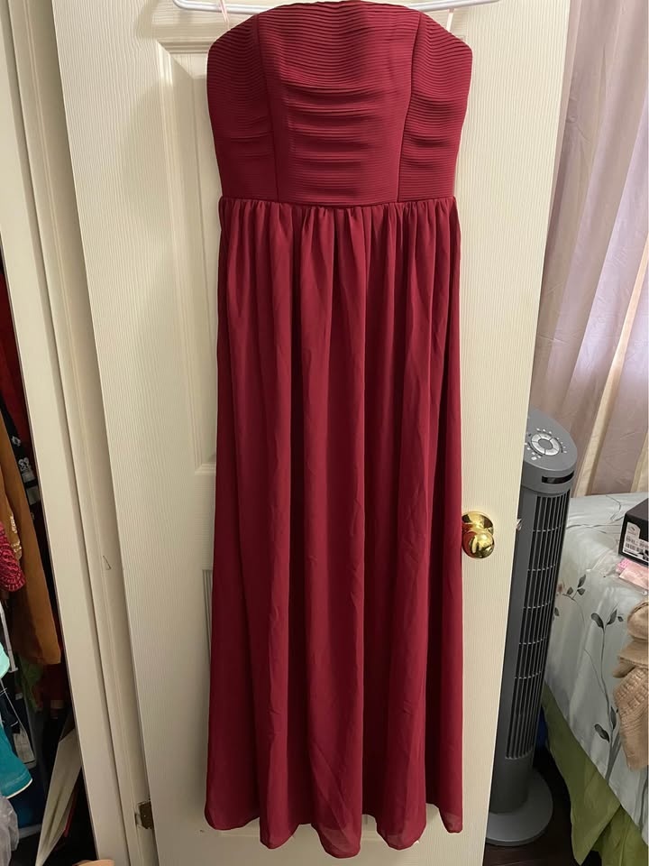 Maroon chiffon gown - photo 2