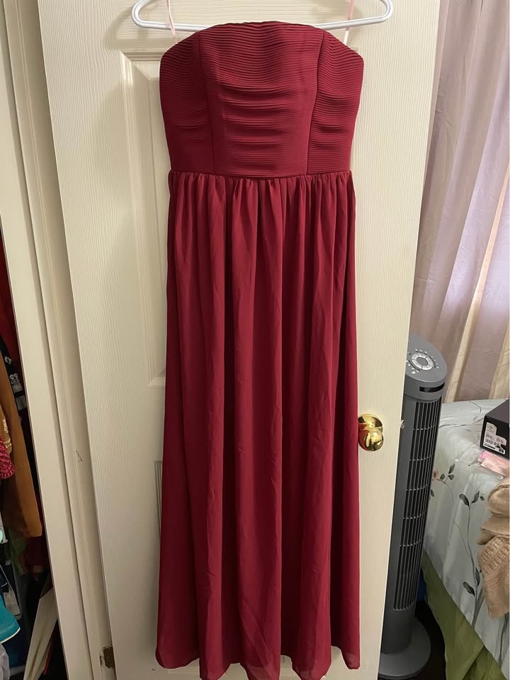 Maroon chiffon gown - photo 3
