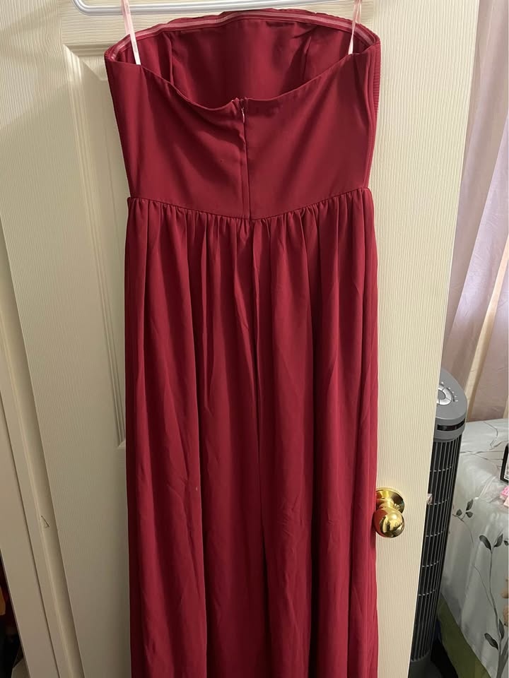 Maroon chiffon gown - photo 4
