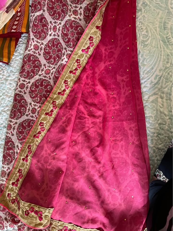Georgette half and half sari - photo 2